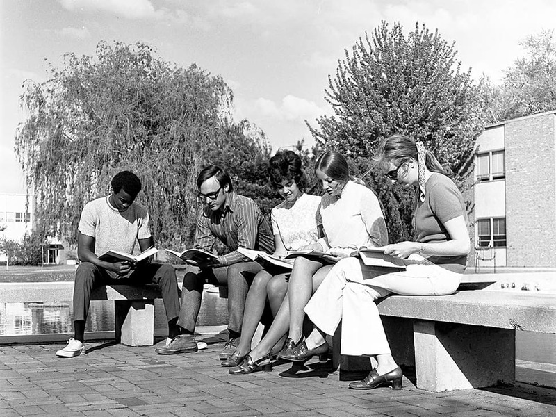 Students on the UM-Dearborn campus, 1971 