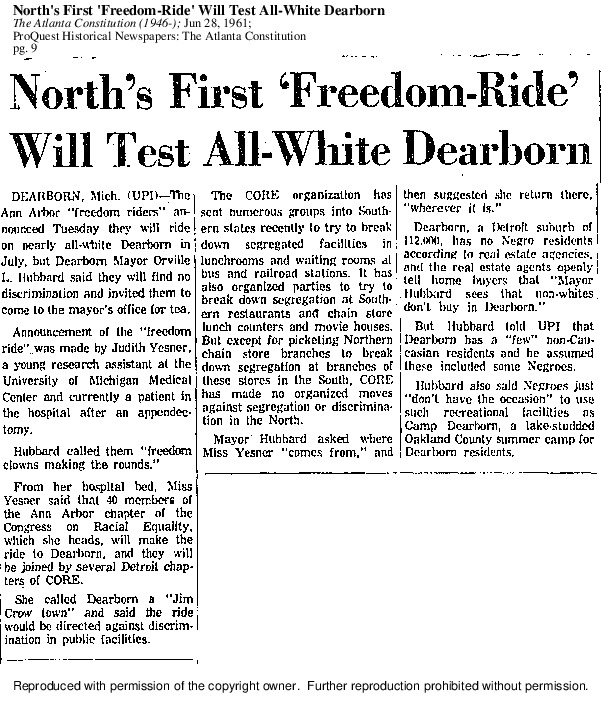 Freedom Ride in Dearborn
